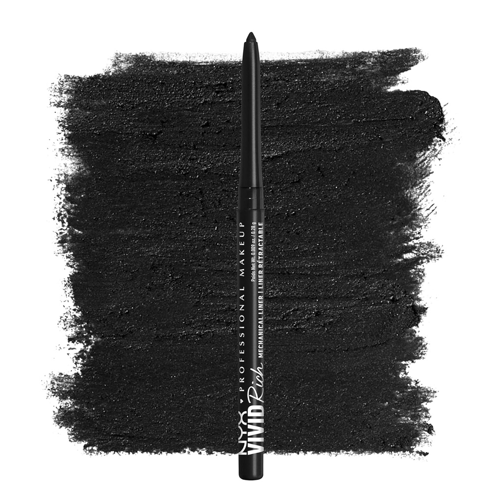 NYX PROFESSIONAL MAKEUP Mechanické oční tužky, Vimid Rich Mechanické, Creamy Retractable Eyeline - Vždy Onyx, Black Eyeline
