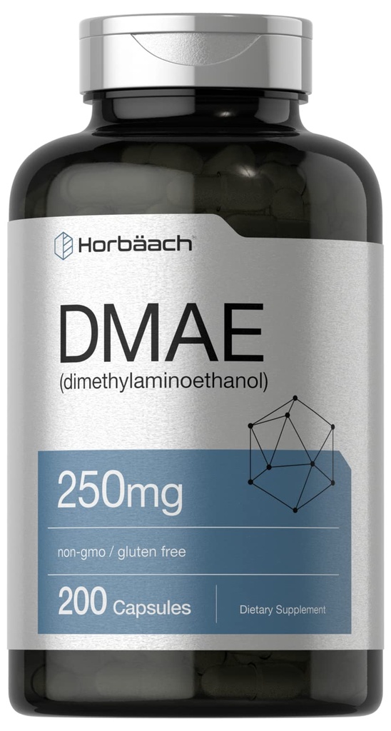 Horbaach DMAE dodatek 124; 250mg PHARMAD 124; 200 kapslí 124; Non- GMO, gluten Free PHAR124; DMAE Bitartras