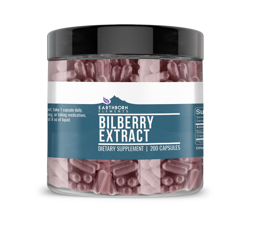 Elements Bilberry Extract 200 Kapsle, Čisté a neředěné, Žádné přísady