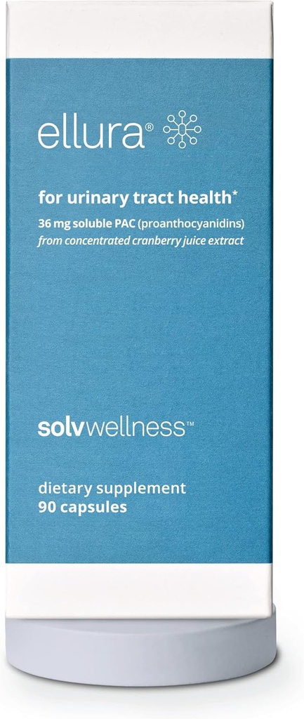 Solv Wellness Ellura Klinicky osvědčený doplněk pro brusinky: Získejte před UTIs 36 mg 100% biologicky dostupné PAC, 90 Kapsle