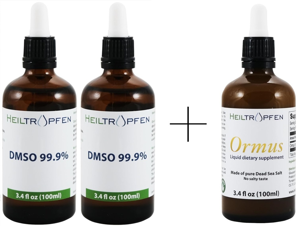 Bundle / Sada 2X DMSO 99,9% 3.4 oz + Ormus 3.4 Fl Oz Koncentrovaný Orme Plan124; Heiltropfen ®