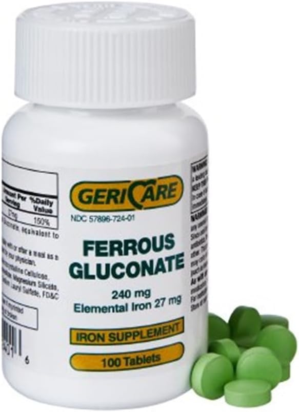 GeriCare Ferrous Gluconate 240mg 100 tablet