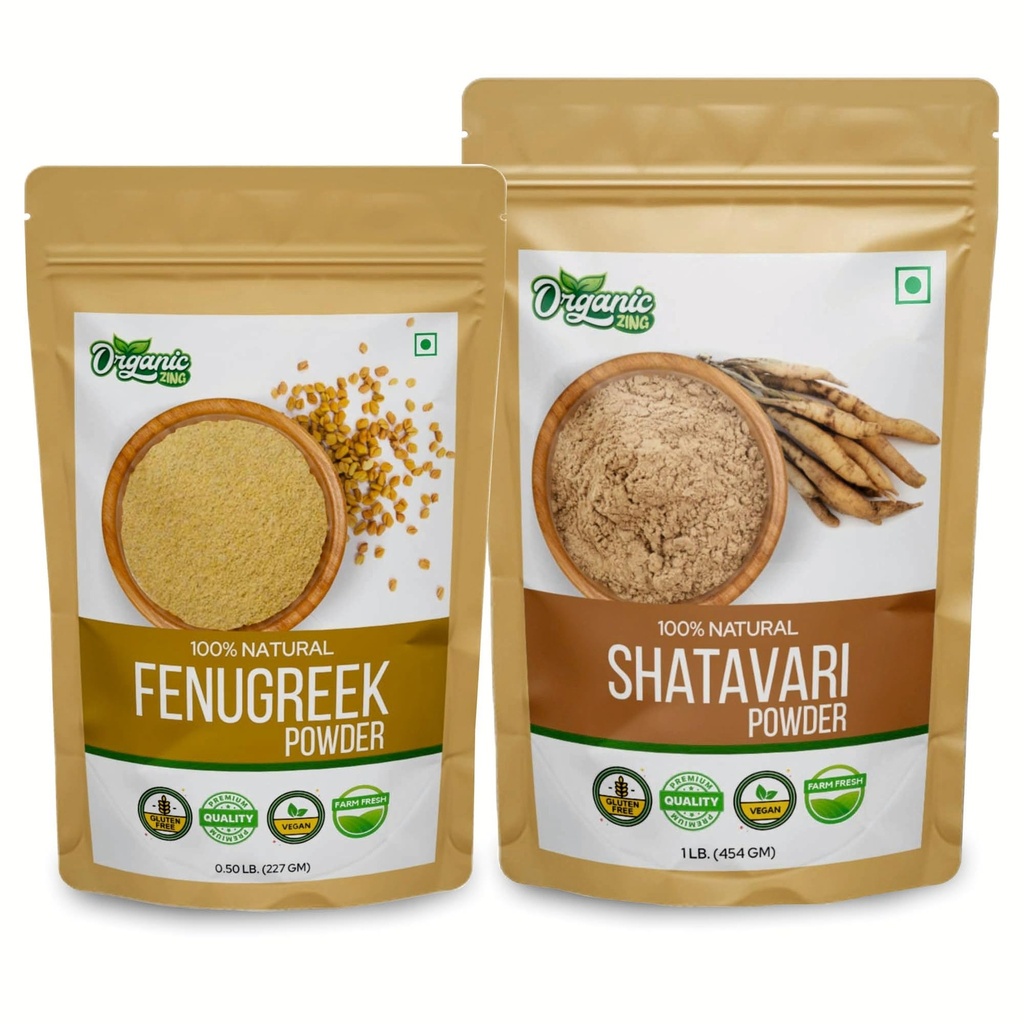 ORGANICKÁ ZING Shatavari- 454g & Fenugreek Powder - 227g