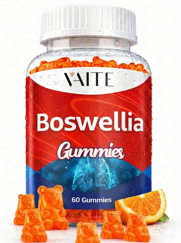 VAITE Boswellia Serrata Extract Gummies 1200mg - Dodatek k společné podpoře s indickou kadidlem, boswelic acid, a Botanical Resin Extract, Vegetarian pro ženy a muže, Non- GMO, gluten- zdarma