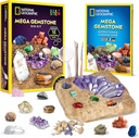 Národní geographic Mega Gemstone Dig Kit - Dig Up 15 Real Gemstones and Crystals, Science Kit for Kids, Gem Digging Kit, Gift for Girls and Boys, Mining Kit, Rock Collection