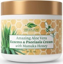 Manuka Honey Eczema Cream Moisturization Lotion for Psoriasis Relief - Itchy, Suchá kůže vyrážky Mast-Skin Soothing Moisturizer Baby Kids & Adults- High Power Body & Face Cream 16oz