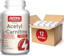 Jarrow Diplomas Acetyl L- Carnitin 500 mg, dodatek stravy, Aminová kyselina Podpora pro zdraví mozku a antioxidanty, 60 Veggie Kapsle, 60 denní zásoba (balení 12)