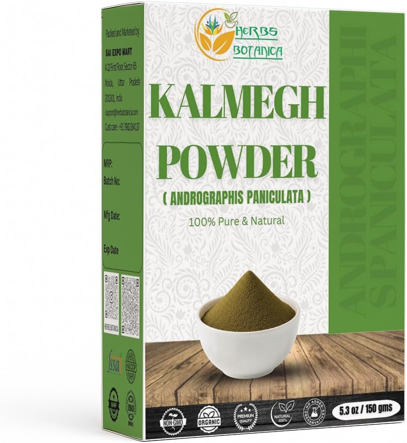 Byliny Botanica Kalmegh Powder 100% čistý andrographis Paniculata (Green Chiretta Herb) pro použití v bylinách - Finely Ground Andrographis Powder 5.3 oz Pack