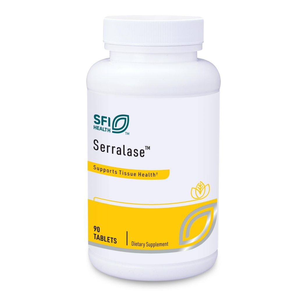 Klaire Labs SFI Health Serralase - Vegetarian Proteolytic Enzyme Blend with Serratia Peptidase & Bromelain for Digestion, Sourced from Papaya & Ananas, Hypoalergenní (90 Enteric Coated Tablet)