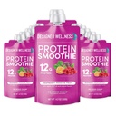 Designer Wellness Protein Smoothie, Real Fruit, 12g Protein, Low Carb, Zero Added Sugar, Gluten- Free, Non- GMO, No umělé barvy nebo aroma, Raspberry Passion Fruit, 12 Count