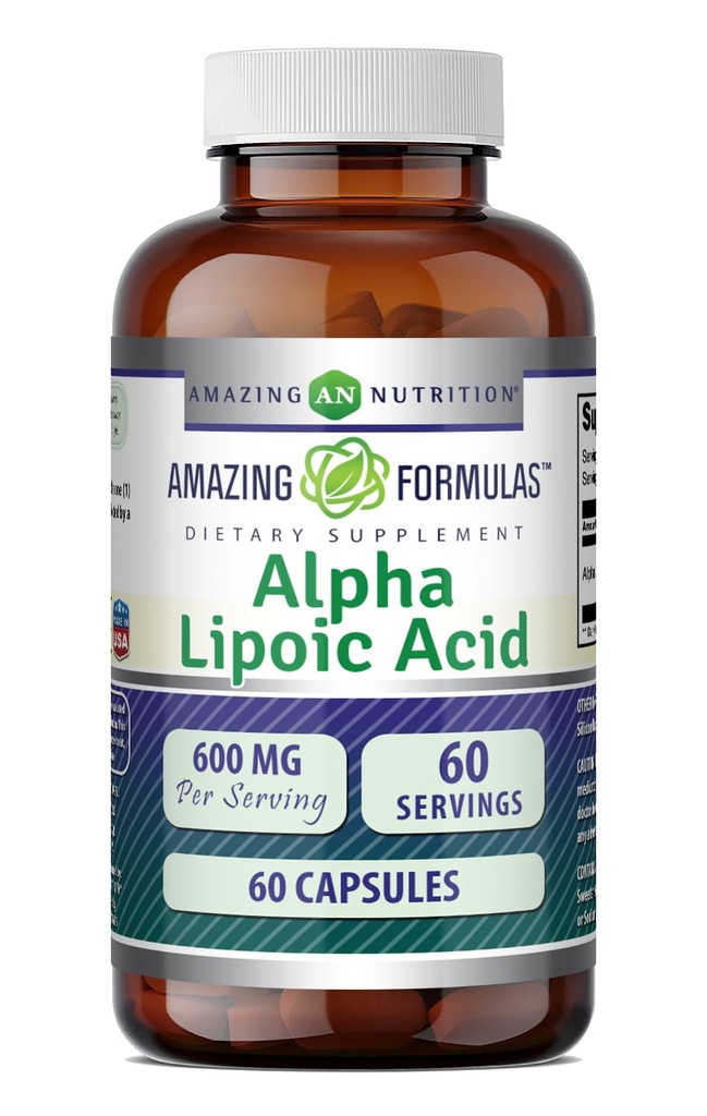 Úžasné Alpha Lipoic Acid 124; 600 Mg per Serving dodatek 124; Kapsle 124; Non- GMO Acid 124; Gluten Free Acid 124; Made in USA (1 balení 124; 60 Počet)