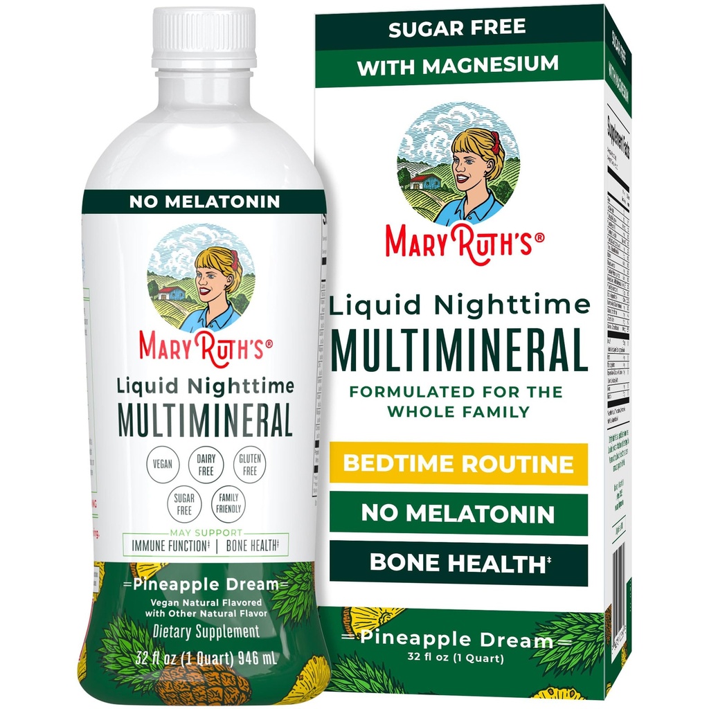 MaryRuth organics Liquid Nighttime Multimineral Is124; NO Melatonin Is124; Magnesium Is124; vápník Is124; zinek 124; Vitamin D3 Is124; k dispozici ve 4 Flavors Is124; Vegan Is124; cukr Free Is124; gluten Free Is124; 32 Oz