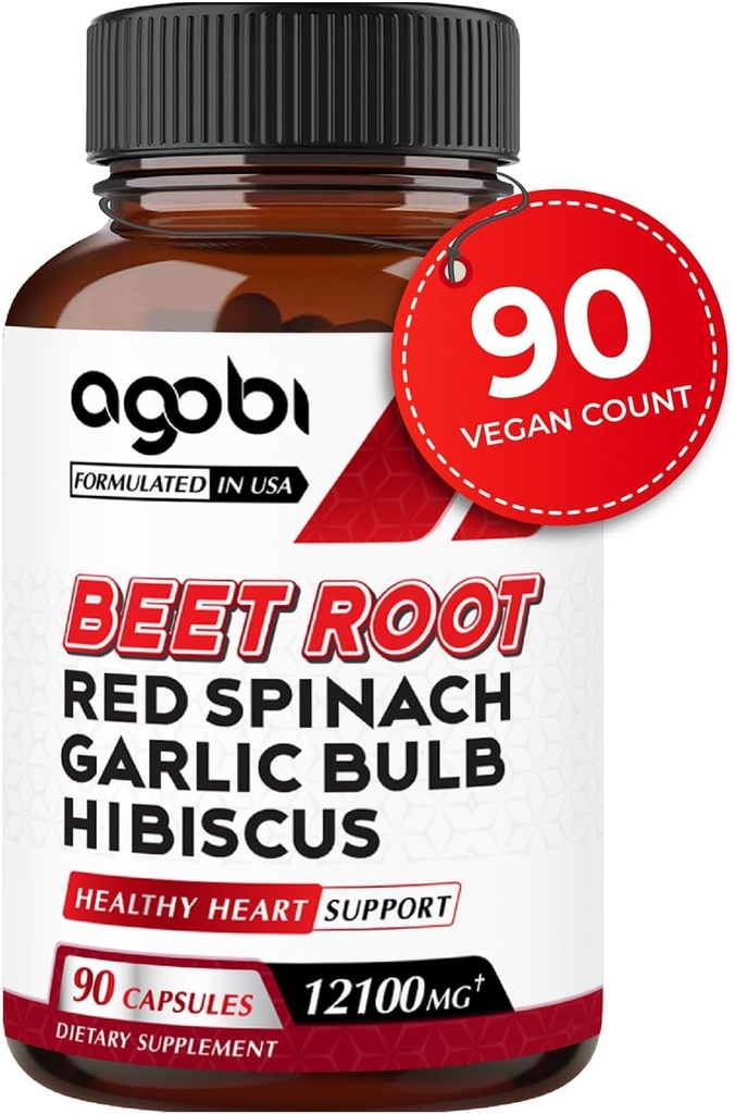 5in1 Kořeny řepy Kapsle - Přidáno s Red Spinach, Organic Česnek Bulb, Hibiscus & Black Pepper - Podpora pro výrobu energie, imunitní systém a stravitelné zdraví - 90 Veganské Kapsle