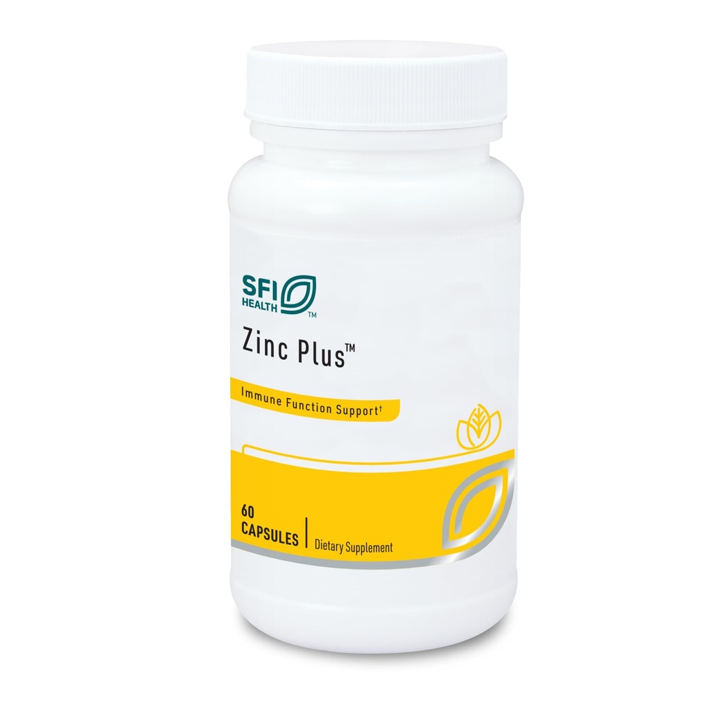 Klaire Labs SFI Health Zinek Plus Imunitary Support Supplement - Zinek Citrát s mědí, Vitamin B6 & Vitamin C - Hypoalergenní (60 Kapsle)