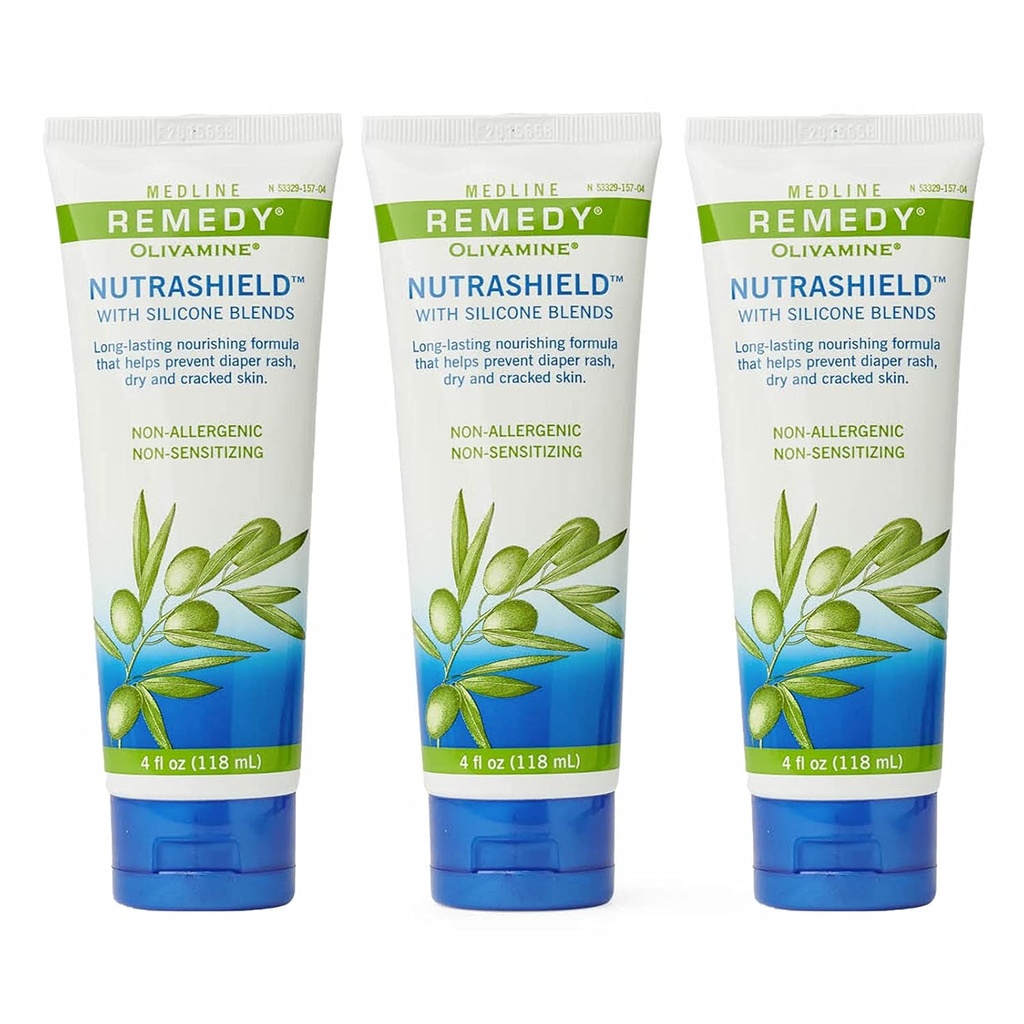 Medline Remedy Nutrashield, Ochrana kůže, Uvolňuje popraskané nebo popraskané kůže, Ideální pro suché denuded kůže, 4 oz (balení po 3)