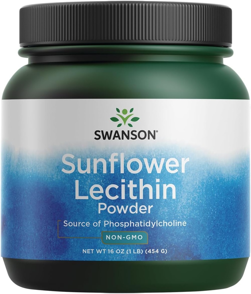 Swanson Sunflower Lecithin Brain Health Nervous System Support Non- GMO Soy- Free Vegetarian 16 oz (1lb) 454 Gram Powder