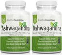 Herbal Nutrition Organic Ashwagandha 1300mg Max Strength, Two Bottle Pack, 120 Kapsle Plus Black Pepper pro Biologickou dostupnost