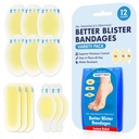 Dr. Frederick 's Original Better Blistr Bandages - 12ct - Resistent proti vodě - 40% Více Cushioning - Hydrokoloidní bandáže pro nohu, Toe, & Heel - Blistrové balíčky pro prevenci a obnovu - Variety Pack