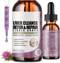 2 Pack Játra čisticí detox & opravit kapalné kapky s mléčným bodlákem, Artyčoky extrakt, doplněk jater pro vyčištění jater & Detox, antioxidant, stravovací podpora, Vegan - 4 Fl Oz