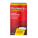 Tylenol 8HR Relief Pain Caplet, 650 mg Acetaminophen for Minor Artritis & Joint Pain, Fever Reducer, Extended Release, Gentle on Stomach, 100 ct