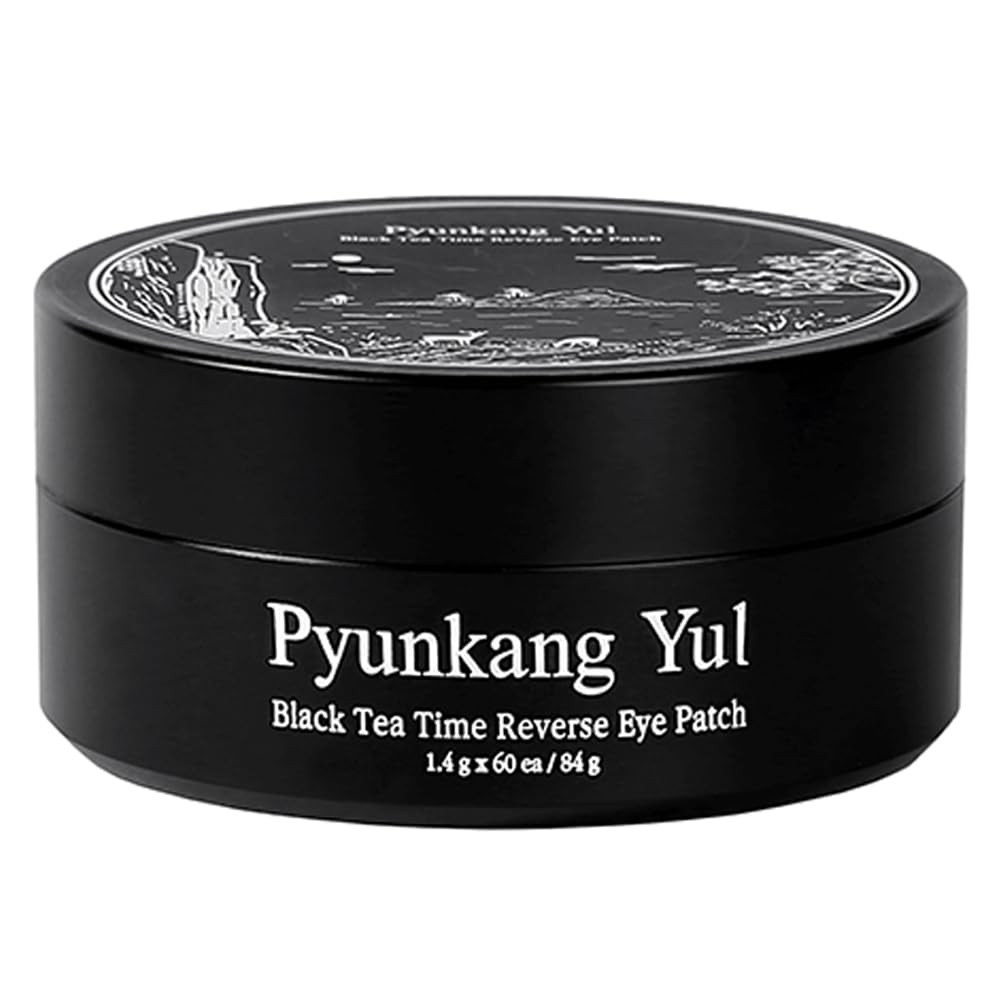 Pyunkang Yul PKY Black Tea Time Reverse Eye Patch for Anti- Aging, Deep Nournishing with Low- Molekular Collagen, Dark Circles & Fine Line Care with Kombucha, Korean Skincare (30 páry)