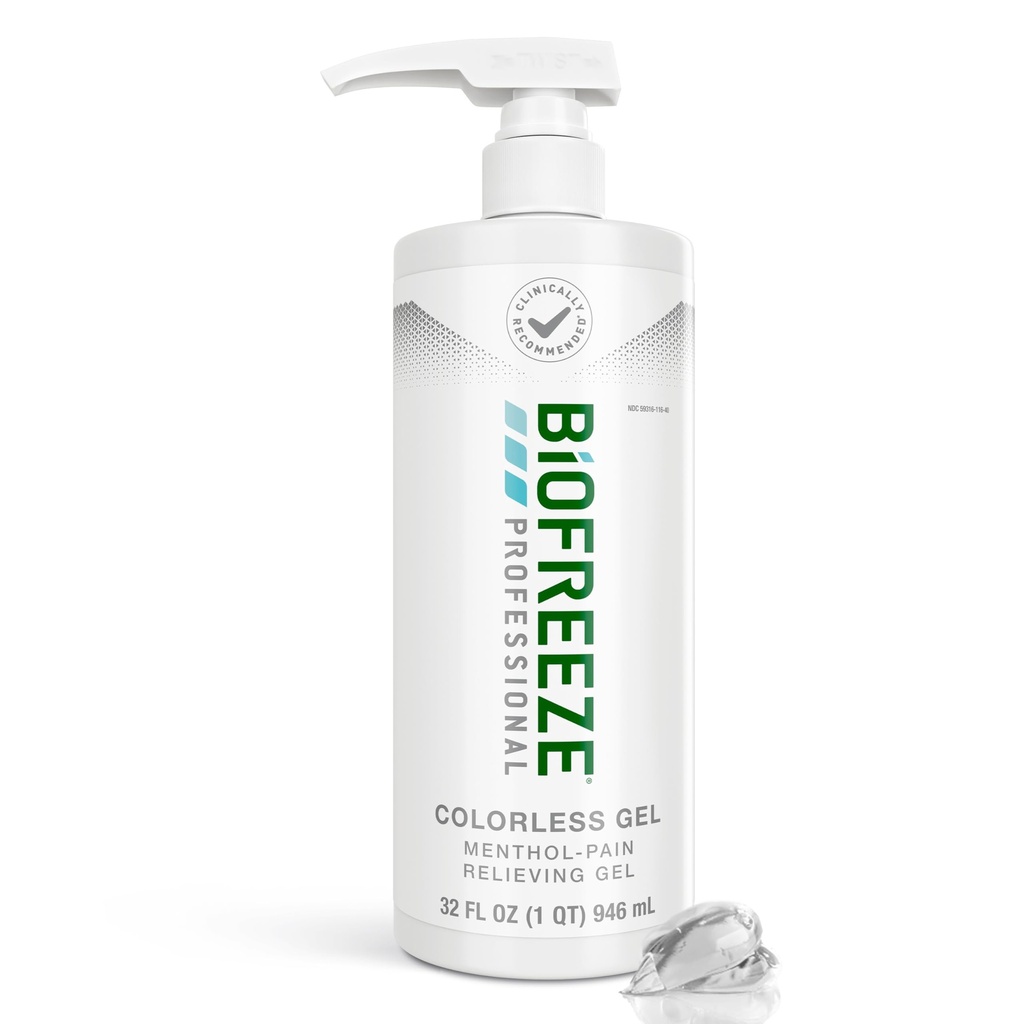 Biofreeze Professional Gel Pain Relief for Knee, Neck, Hip, Joint, Rameno, & Simple Backup, Artritis Pain Reliever, Sore Muscle Relief, Barevný Menthol Gel 32 Fl Oz