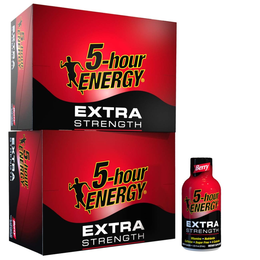 5hodinový energetický výstřel, extra síla Berry, 1.93 oz. 24 balení