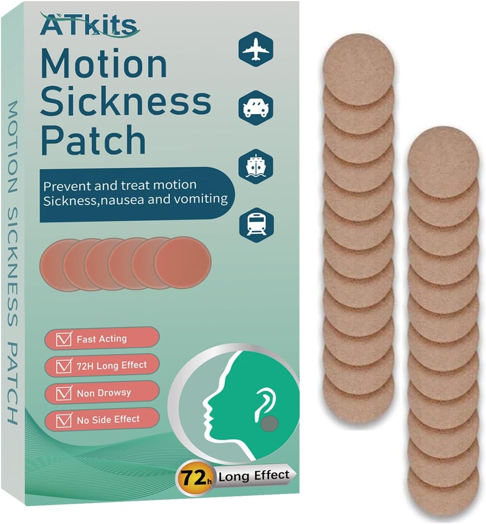 40PCS Motion nemoci Záplaty, Anti Nausea Moře nemoci Záplavy pro Cruise, Žádné vedlejší účinky pro jízdy autem a lodí, Lodě, Cruise a Airplane & Ostatní formy dopravy - pro dospělé a děti (40PCS)