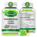 2 Pack Organic Valerian Root Gummies, Bylinný dodatek pro relaxaci a nálady podporu, Spánkové gumy bez melatoninu pro dospělé, Vegan, Non- GMO, Apple Flavor, 120 Počet