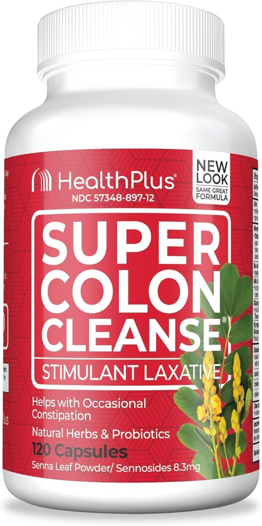 Zdraví Plus Super Colon Cleanse Laxative, 530 Miligramů, 120 Počet (balení po 1)