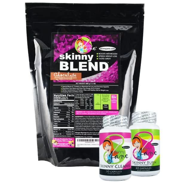 Nejlepší hubnutí Kit, Quick Slim Kit, Diet Kit, Nejlepší Ochutnávání proteinové třesenky pro ženy, Appetite Conpressant Fat Burner dietní pilulky, Čisté a detox, Rychlé hubnutí, Skinny Jane - Čokoláda
