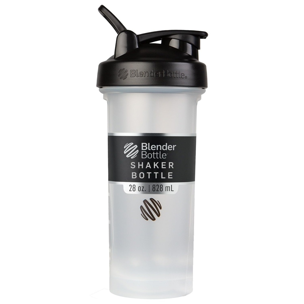 BlenderBottle Classic V2 Shaker Bottle Perfect for Protein Shakes and Pre Workout, 28- Ounce, Clear / Black