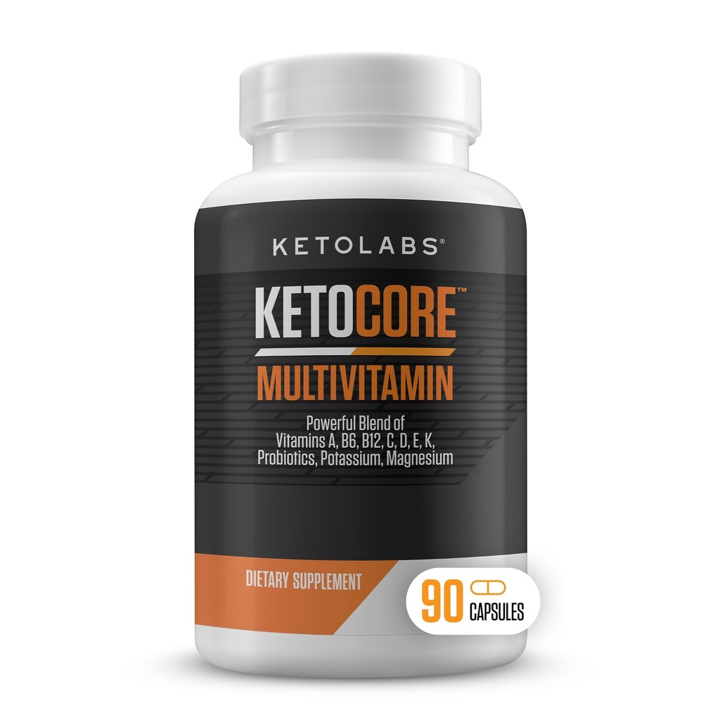 Ketocore Keto Vitaminy 124; Keto Multivitamin pro muže a ženy 124; Keto doplňky a karneval stravy doplňky, Keto Friendly Multivitamin 124; Ne Keto Flu 124; Bohaté na hořčík a draslík 124; 90 Kapsle