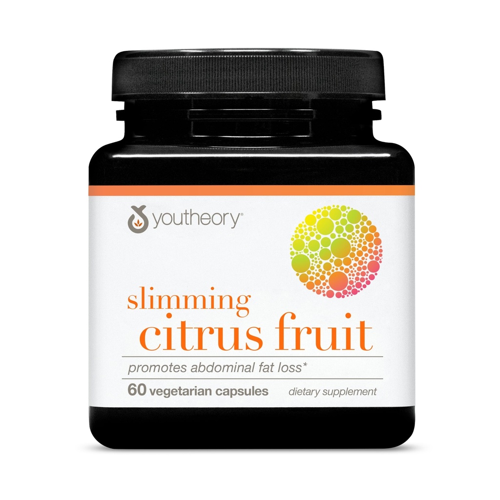 Youtheory Slimming Citrus Fruit - Veganský doplněk zdraví s chromem - Podporuje celkové Wellness * - Mléčné, Soy & gluten zdarma - 60 Vegetariánské kapsle