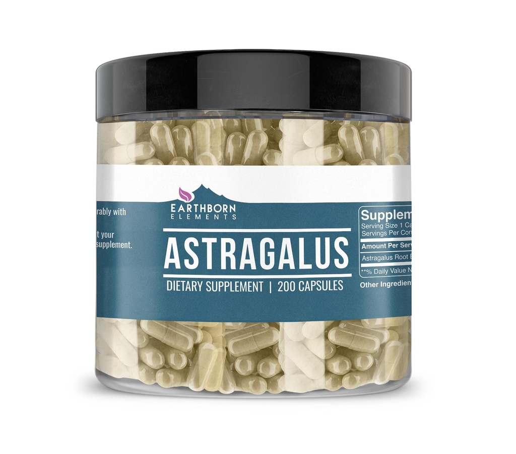 Elements Astragalus Extract 200 Kapsle, Čisté a neředěné, Žádné přísady