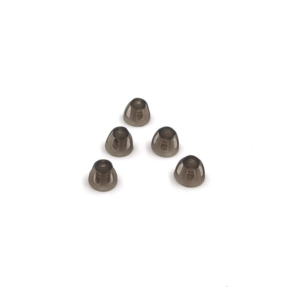 Domes Smoky Gray Tips Ušní kukly Komfortní pro Open Fit BTE Zesilovač zvuku PSAP Kit Invisible, s výjimkou RIC 5mm (S * 5)