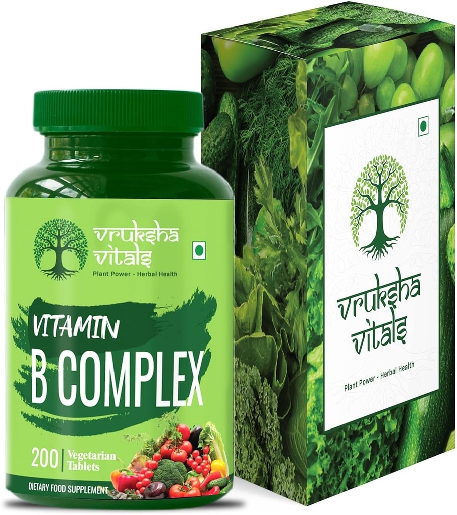 Generický komplex vitaminu B 100% RDA - 200 tablet / kapsle - B doplněk vitaminů (B1, B2, B3, B5, B6, B7, B9, B12), zelený