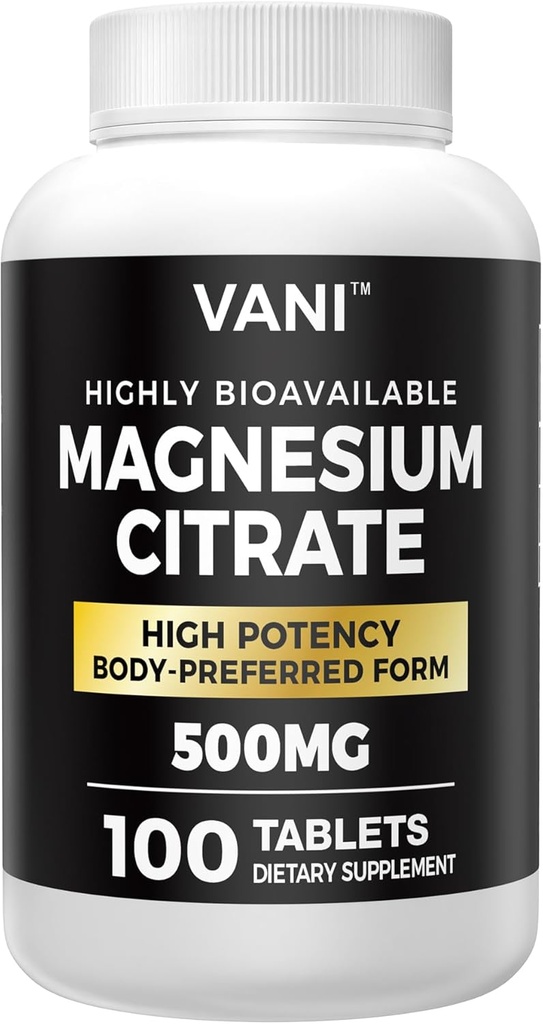 Magnesium Citrát 500MG 100 Tablety - Vegan Safe, vysoká absorpce