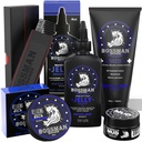 Bossman Complete Beard Kit - Men 's Beard Oil Jelly, Formatification Sprch Conditioner, Balm, Mustache Wax & Comb - Beard Softtener & Grooming Care - Men Gift Set (Royal Oud Scent)