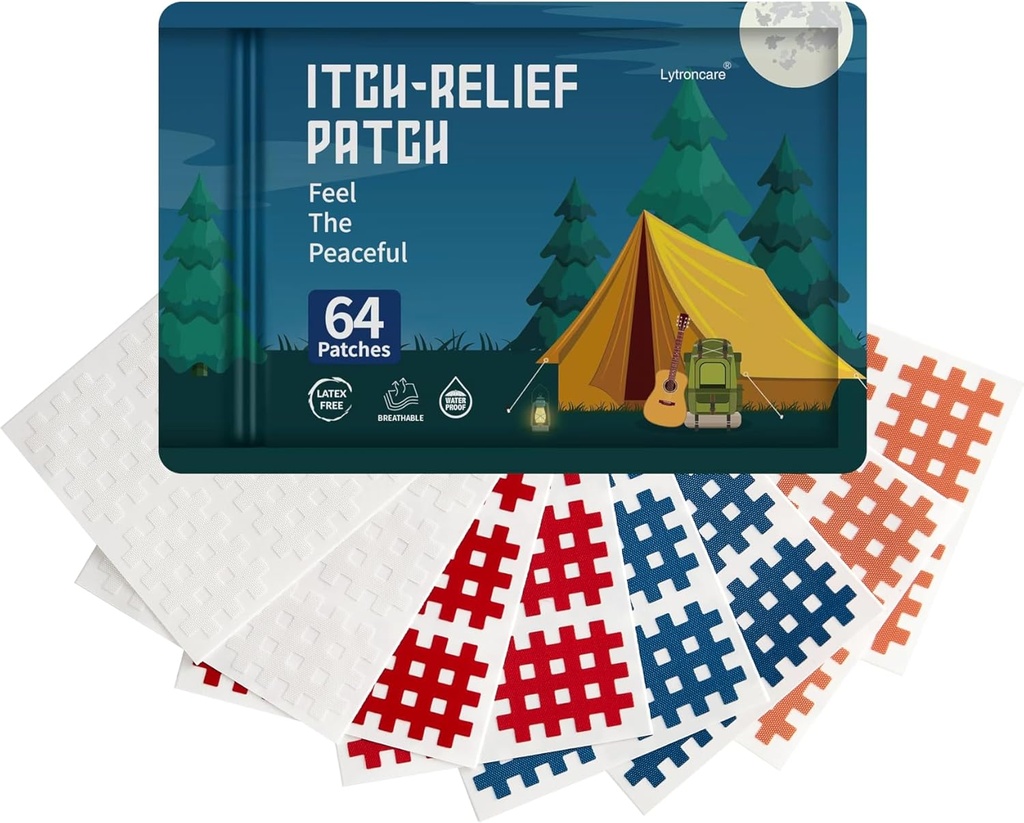 Bug Bite Itch Relief Patch for Kids (64 Count), Road Travel Essentials for Kids, přírodní složky