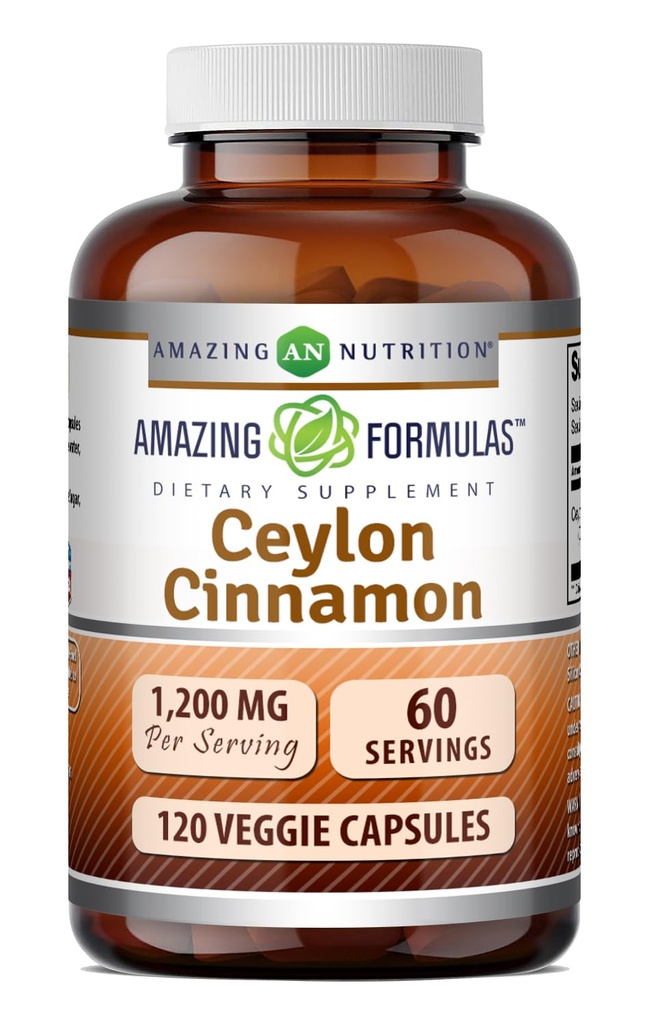 Amazing Appenas Ceylon Cinnamon 1200 Mg CLANE124; Vegetariánské kapsle CLANE124; Non-GMO CLANE124; Gluten- Free CLANE124; Made in USA (1 balení 124; 120 Počet)