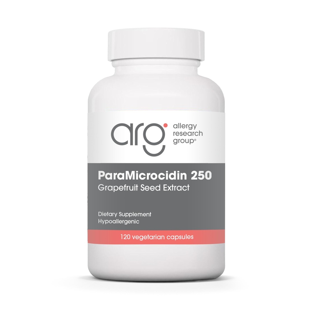 Alergie Výzkumná skupina ParaMicrocidin 250 Dodatek - Grapefruit Seed Extract 500mg, Podporuje metabolické funkce, Kontaminant Free, Vegetariánské kapsle - 120 Počet