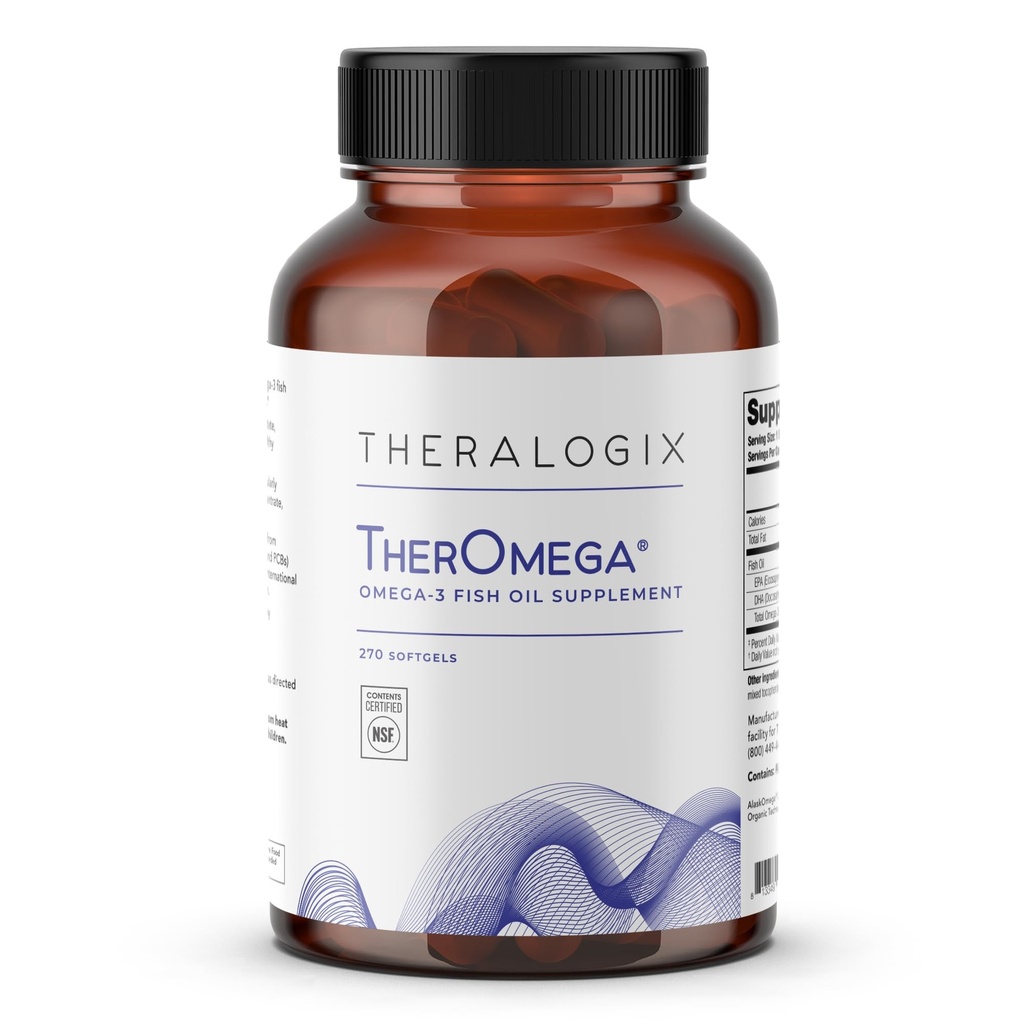 Theralogix TherOmega Omega33 Fish Oil Supplement - Podporuje srdce, mozek, imunitní a společné zdraví * - 700 mg DHA & EPA od Wild Aljaška Pollock - Udržitelně sourced - NSF Certified - 270 Softgels