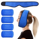 LotFancy Face Ice Pack Wrap pro TMJ, Moudrom zuby, s 4 opakovaně použitelné teplé studené terapie Gel Packs, bolest úlevu pro hlavu, ústní a obličejové chirurgie, zubní implantáty, modrá