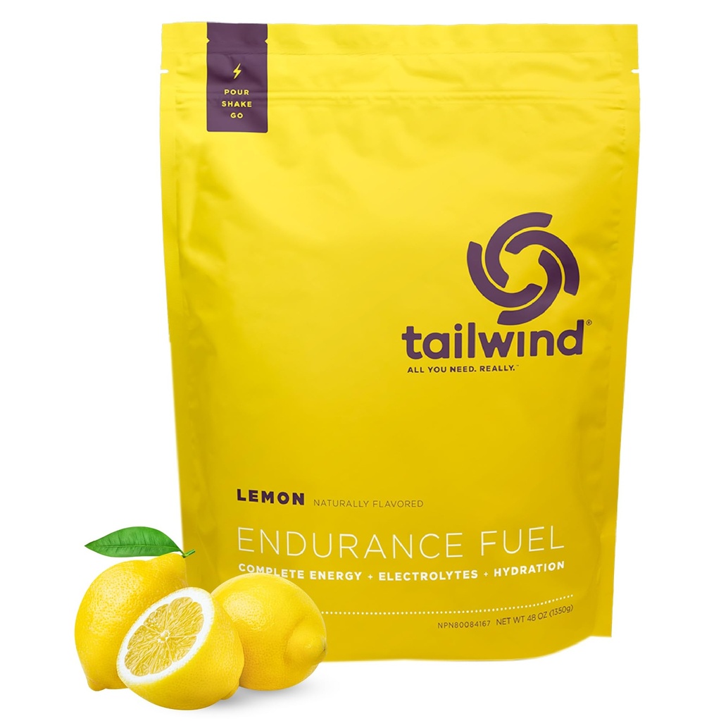 Tailwind Nutrition Endurance Palivo, Carbohydrát & Electrolyte Sports Drink Mix Powder, Gluten- Free, Vegan, Lemon, 50 Služeb