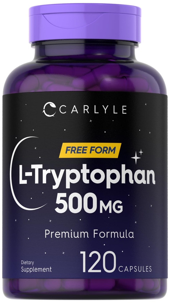 Carlyle L- Tryptofan 500mg 500 mg 500 mg 500 mg 500; 120 Kapsle 124; Aminová kyselina dodatek 124; zdarma formulář 124; Premium Formule 124; Non- GMO & gluten zdarma