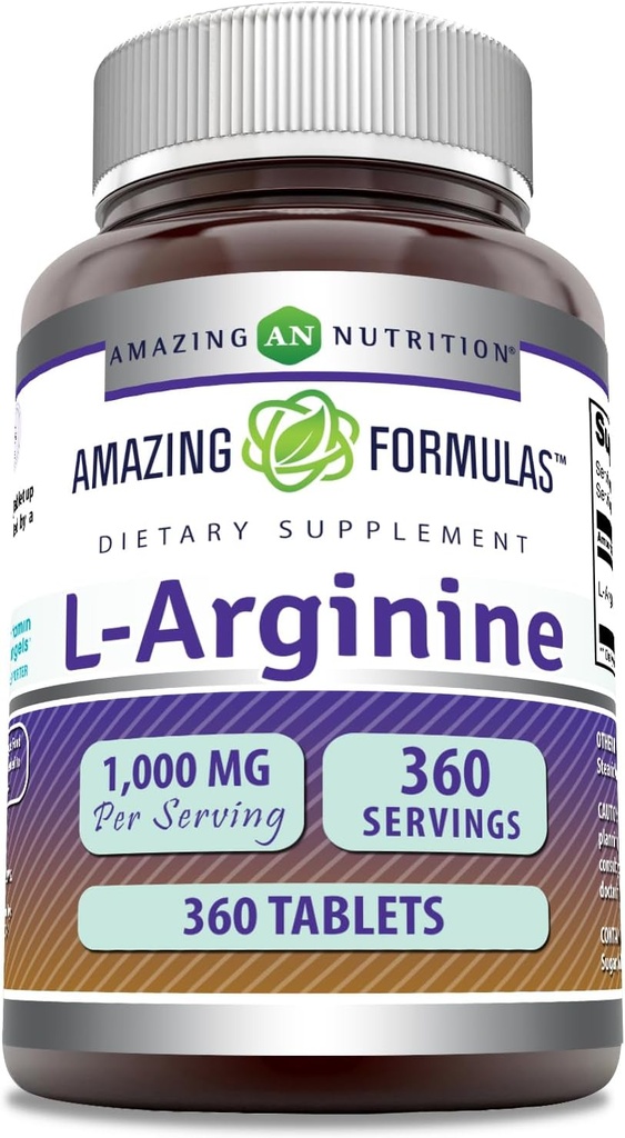 Amazing Appendix L- Arginin Dodatek 124; 1000 Mg Per Serving Appendix 124; Tablet Appendix 124; Amino Acid Dodatek pro ženy a muže 124; Non- GMO Appendix 124; Gluten Free Appendix 124; Made in USA (360 Počet)