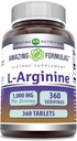 Amazing Appendix L- Arginin Dodatek 124; 1000 Mg Per Serving Appendix 124; Tablet Appendix 124; Amino Acid Dodatek pro ženy a muže 124; Non- GMO Appendix 124; Gluten Free Appendix 124; Made in USA (360 Počet)