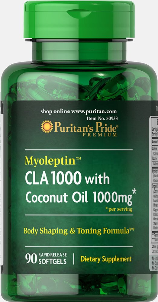Puritan 's Pride Myoleptin CLA 1000 s Coconut Oil- 90 Softgels