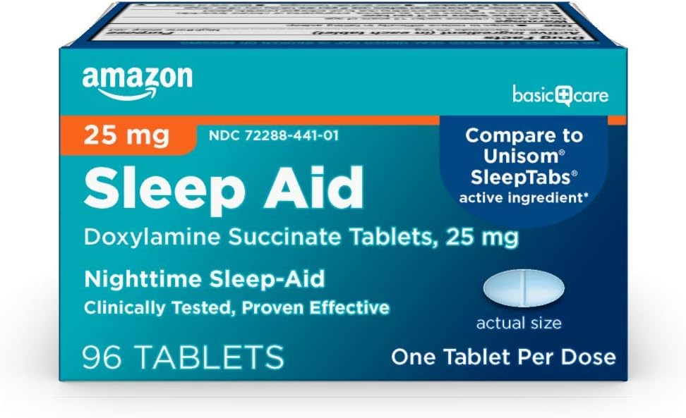 Basic Care Nightime Sleep Aid tablety pro dospělé, Doxylamin Sucinate 25 mg, 96 Počet